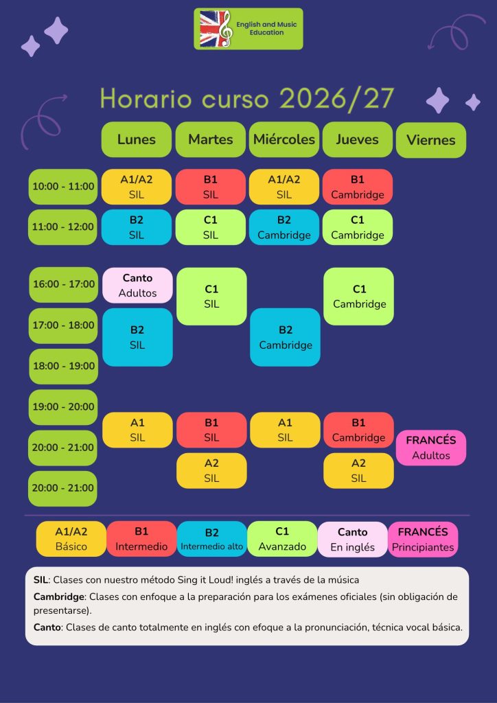 Horarios adultos 2026/27